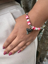 Load image into Gallery viewer, Shark Tooth Bracelet With Red, Pink and White Beads
