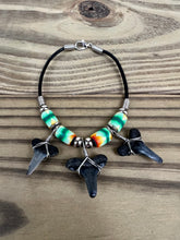 Load image into Gallery viewer, Shark Tooth Bracelet With 3 Shark Teeth and Abstract Beads
