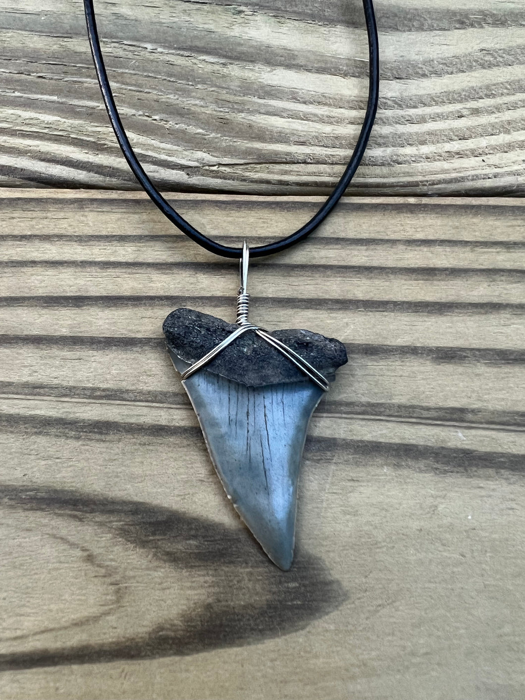 1 5/8 Inch Fossil Mako Shark Tooth Necklace