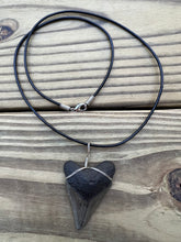 Load image into Gallery viewer, 2 inch Fossil Megalodon Shark Tooth Necklace
