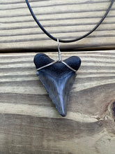 Load image into Gallery viewer, 2 inch Fossil Megalodon Shark Tooth Necklace
