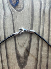 Load image into Gallery viewer, 2 1/16 inch Fossilized Angustiden Shark Tooth Necklace featuring Dark and White Bone Beads
