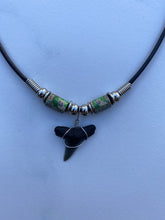 Load image into Gallery viewer, Shark Tooth Necklace Panther Femo Beads
