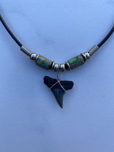 Load image into Gallery viewer, Shark Tooth Necklace Panther Femo Beads
