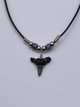 Load image into Gallery viewer, Shark Tooth Necklace With Gray Beads
