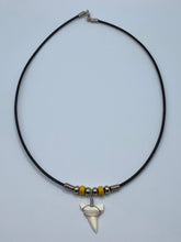 Load image into Gallery viewer, White Shark Tooth Necklace With Yellow Beads
